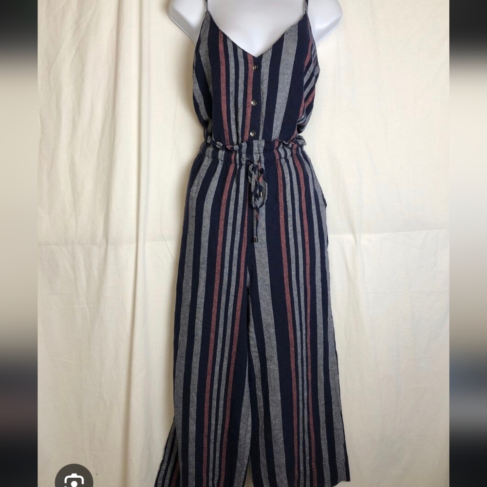 Splendid Striped Jumpsuit Romper Blue Pink